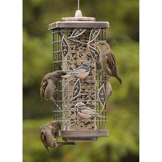 Audubon Squirrel-resistant Copper Caged Tube Bird Feeder - 1.75 Lb