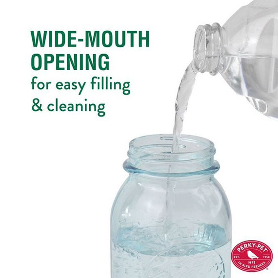 Perky-pet Mason Jar Wild Bird Waterer - 32 oz