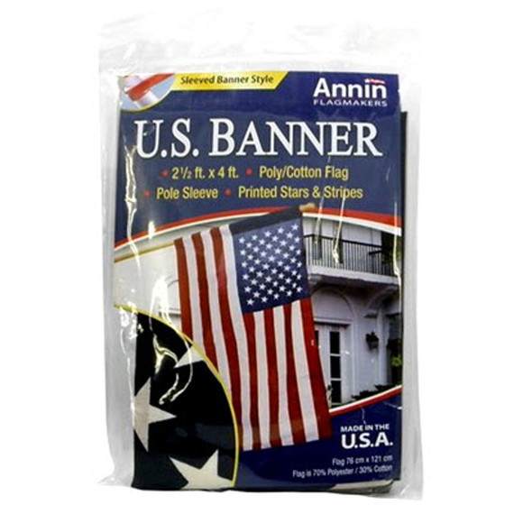 Annin 100% Poly Cotton U.s. Banner - 2-1/2' X 4'