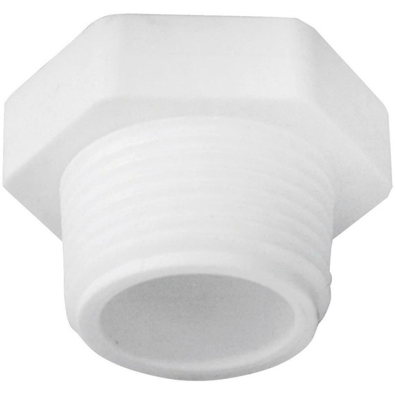 Genova White Plastic Threaded Plug - 3/4"