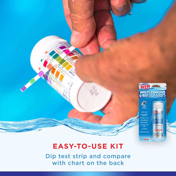 Hth Multi-purpose 6-way Test Strips For Swimming Pools