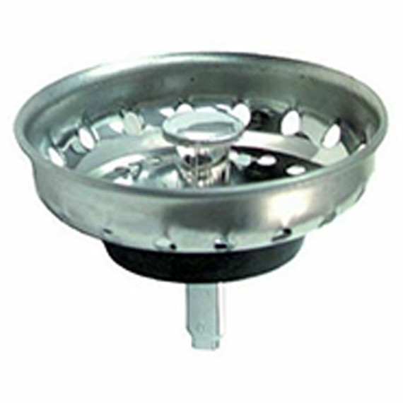 Master Plumber Chrome Finish Basket Sink Strainer With Post