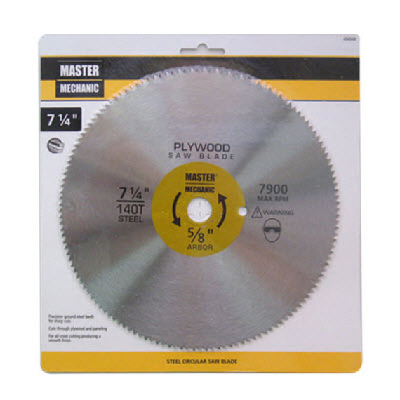 Master Mechanic 140 Tooth Plywood / Paneling Circular Saw Blade - 7-1/4"