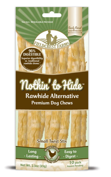 Fieldcrest Farms Nothin' To Hide Rawhide Alternative Chicken Twist Stix - 10 Pk