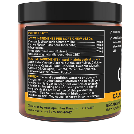 Super Snouts Grain Free Chill + Out Broad Spectrum Calming Chew - 30 ct