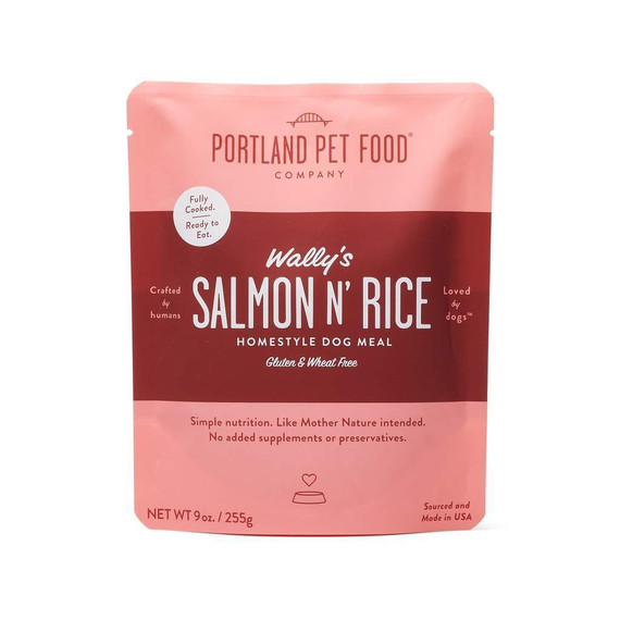 Portland Pet Food Wallyâ€™s Salmon Nâ€™ Rice Meal Pouch Dog Food - 9 Oz