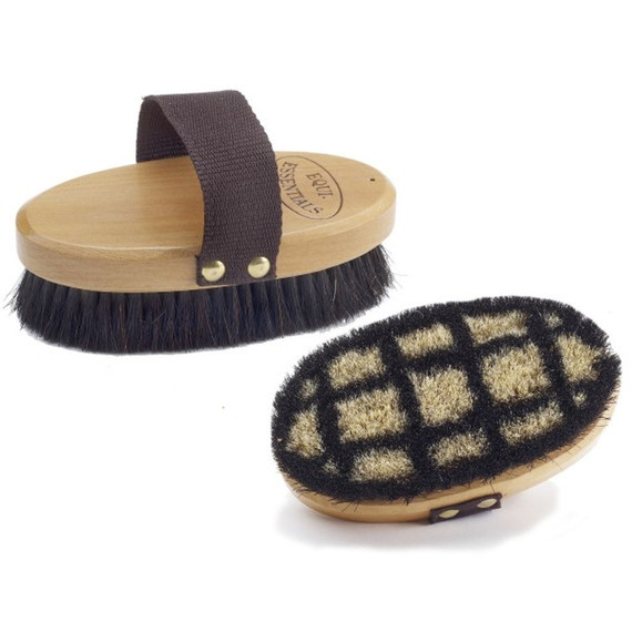 Equi Essentials Wood Back Body Brush with Horse Hair - Soft - 6"