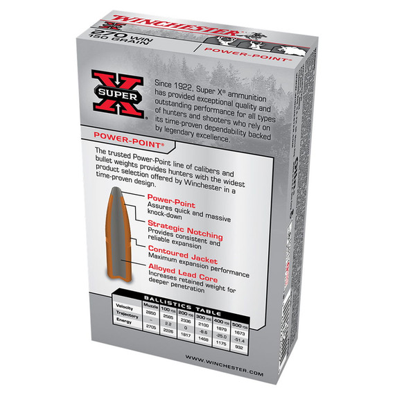 Super X 2704 20 Round Winchester Ammo - 150gr