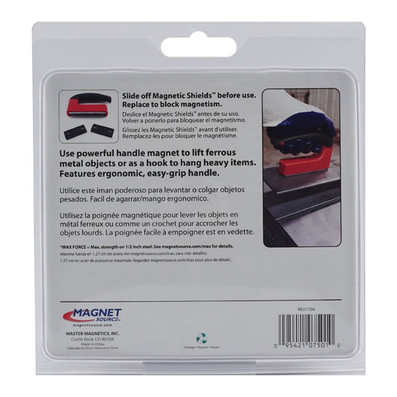 Master Magnetics Ceramic Rectangle Ergonomic Handle Magnet - 100 lb