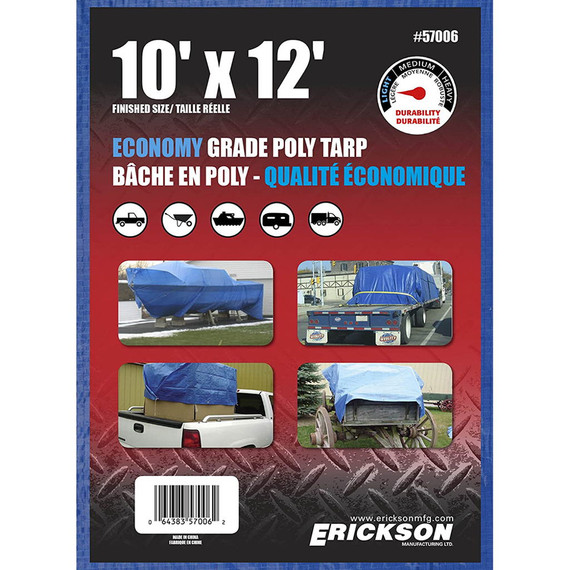 Erickson Blue Economy Grade Poly Tarp - 10' X 12'