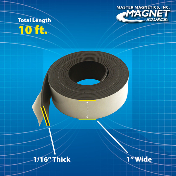 Magnet Source Flexible Magnetic Tape With Adhesive - 1" X 30"