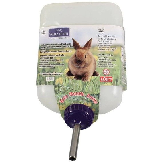 Lixit Wide Mouth Rabbit Water Bottle - 64 oz