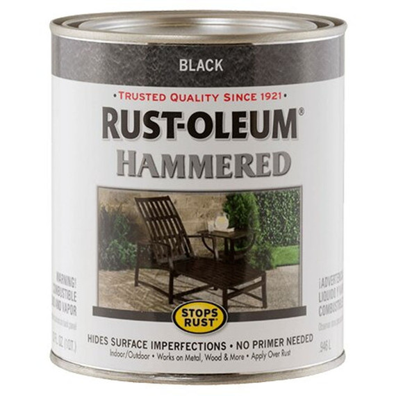 Rust-oleum Stops Rust Black Hammered Brush-on Paint - 1 qt