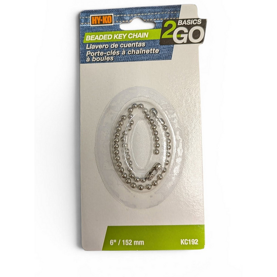 Hy-Ko 6" Beaded Key Chain - 2 pk