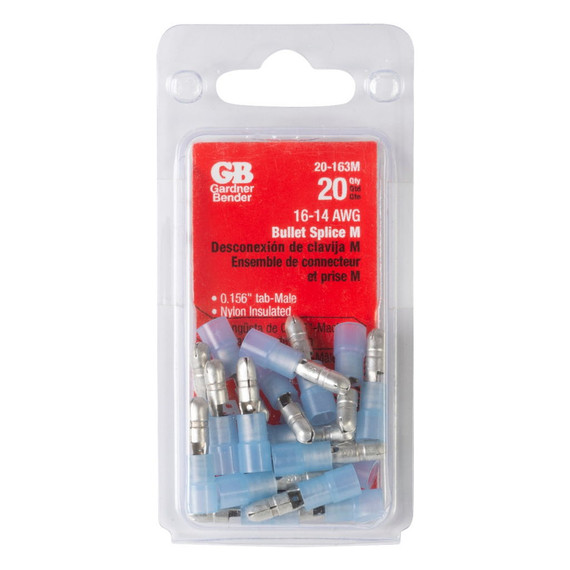 Gardner Bender Male Fully-insulated Bullet Disconnect - 20 pk
