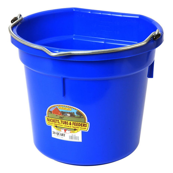 Miller Manufacturing Blue Flat Back Polyethylene Plastic Bucket - 20 Qt