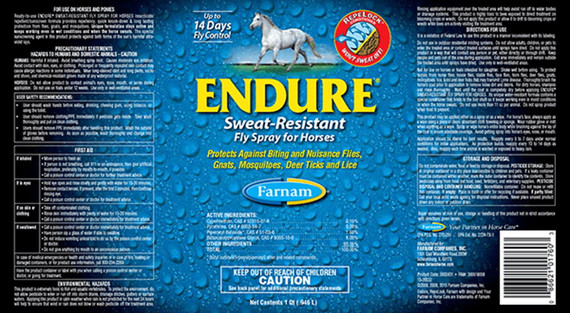 Farnam Endure Sweat-resistant Fly Spray For Horses - 1 Qt