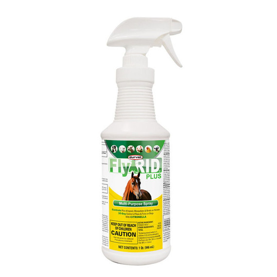 Durvet Flyrid Plus Multi-purpose Fly Spray - 32 oz