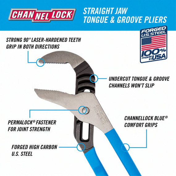 Channellock Straight Jaw Tongue & Groove Plier
