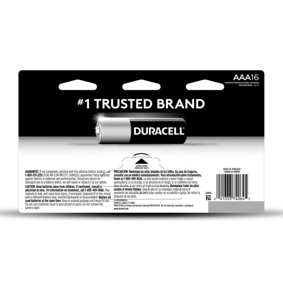 Duracell AAA Coppertop Alkaline Batteries - 16 pk