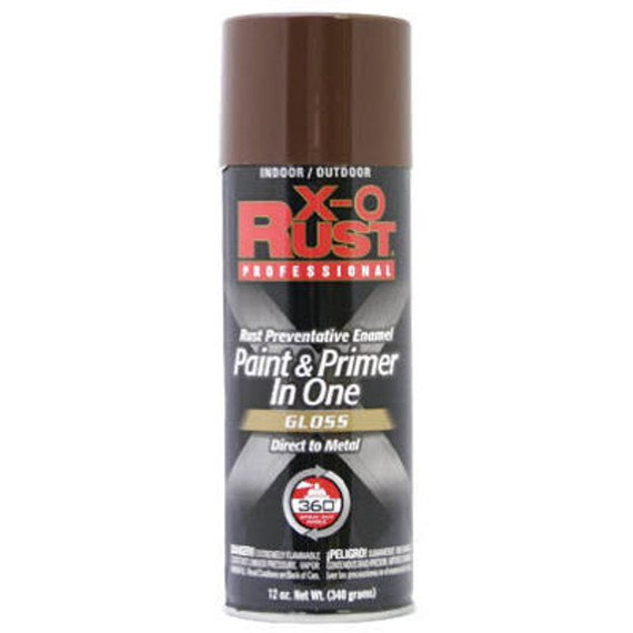 X-o Rust Professional Enamel Paint & Primer - 12 oz - Seal Brown