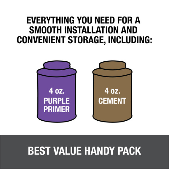 Oatey PVC Regular Clear Cement and Purple Primer Handy Pack - 4 oz