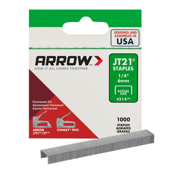Arrow JT21 Galvanized Steel Staple - 1000 pk