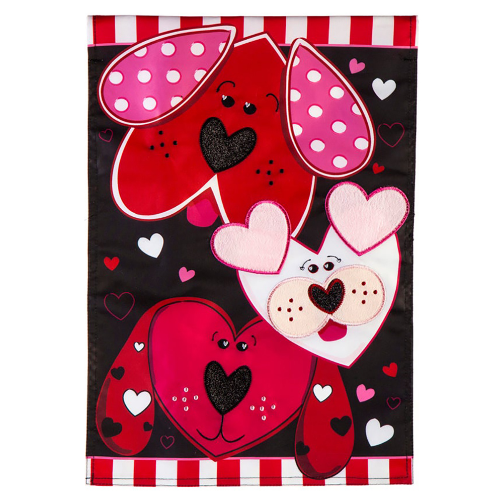 Evergreen Enterprises Puppy Love Applique Garden Flag - 1/4