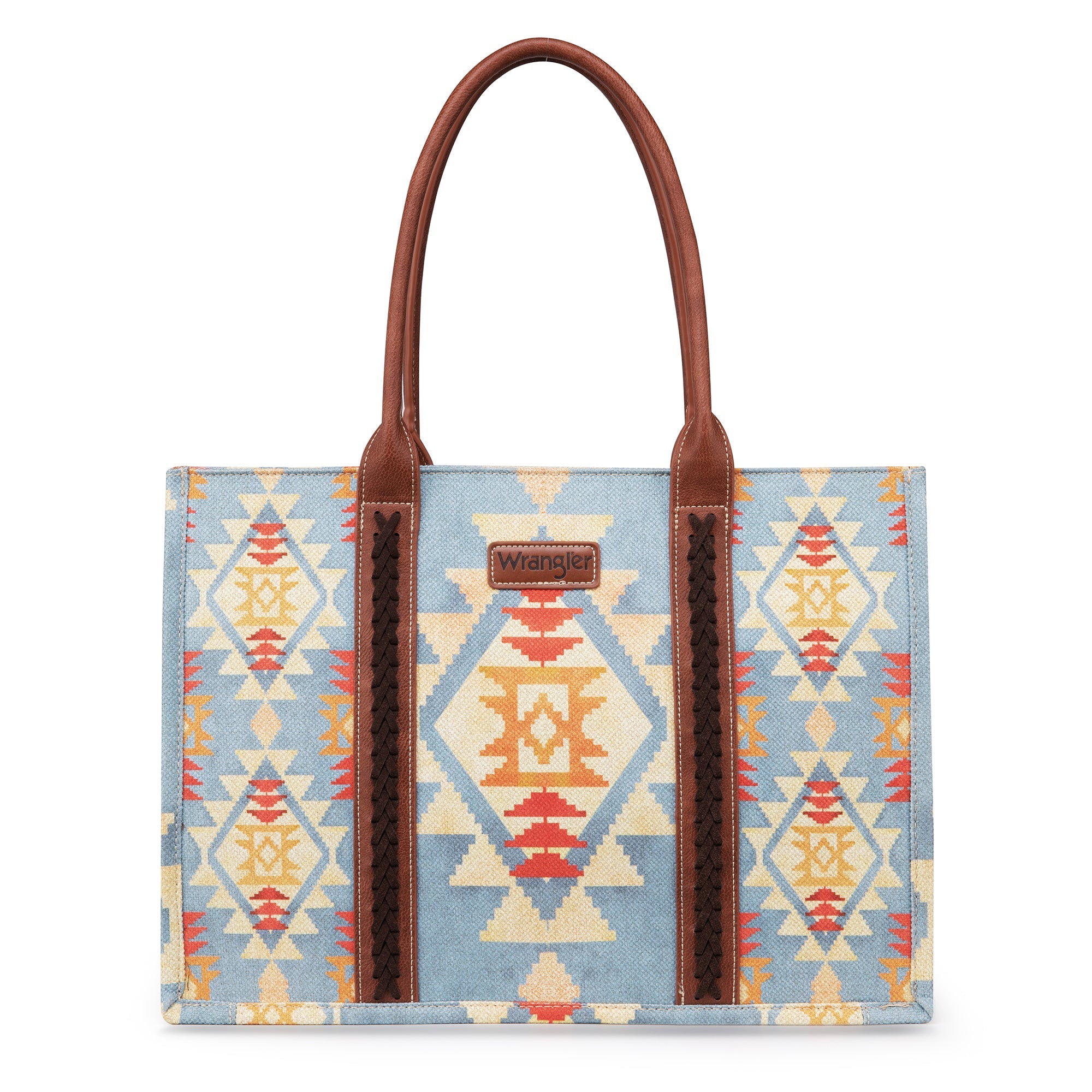 FACADE PATTERN ★ CANVAS SHEPHERD BAG 2 colors Wrangler Southwestern Pattern Dual Sided Print Canvas Wide