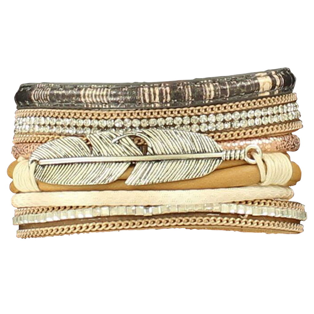 Blazin Roxx Women's Feather/multi Strand Bracelet