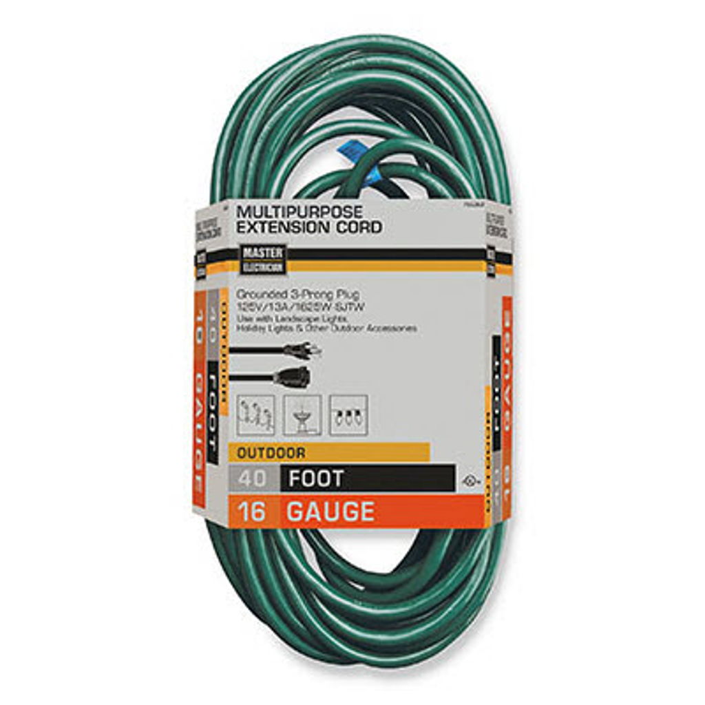 Master Electrician Green Round Vinyl Extension Cord Green