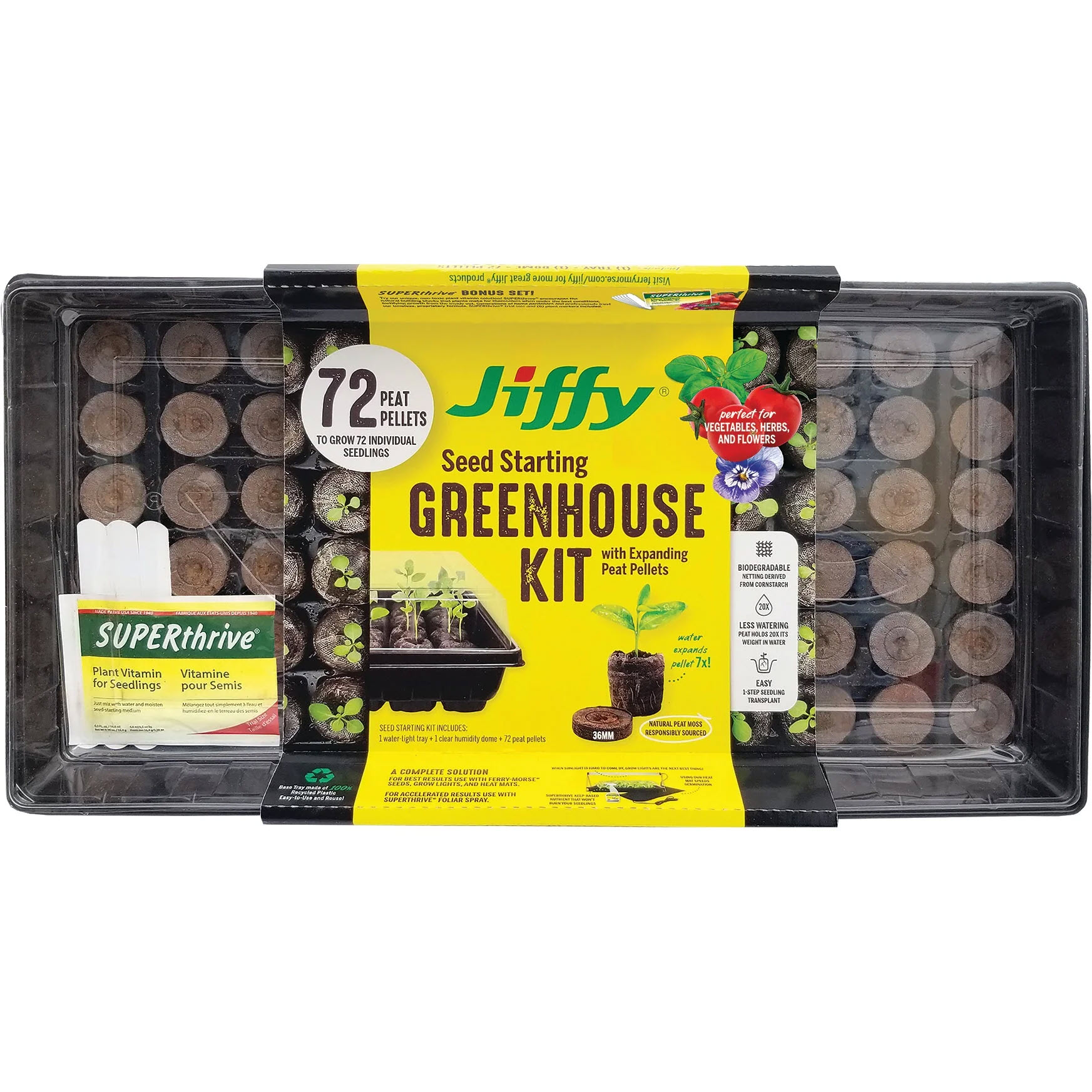 SEEDセット Jiffy Greenhouse Seed Starter Tray Kit
