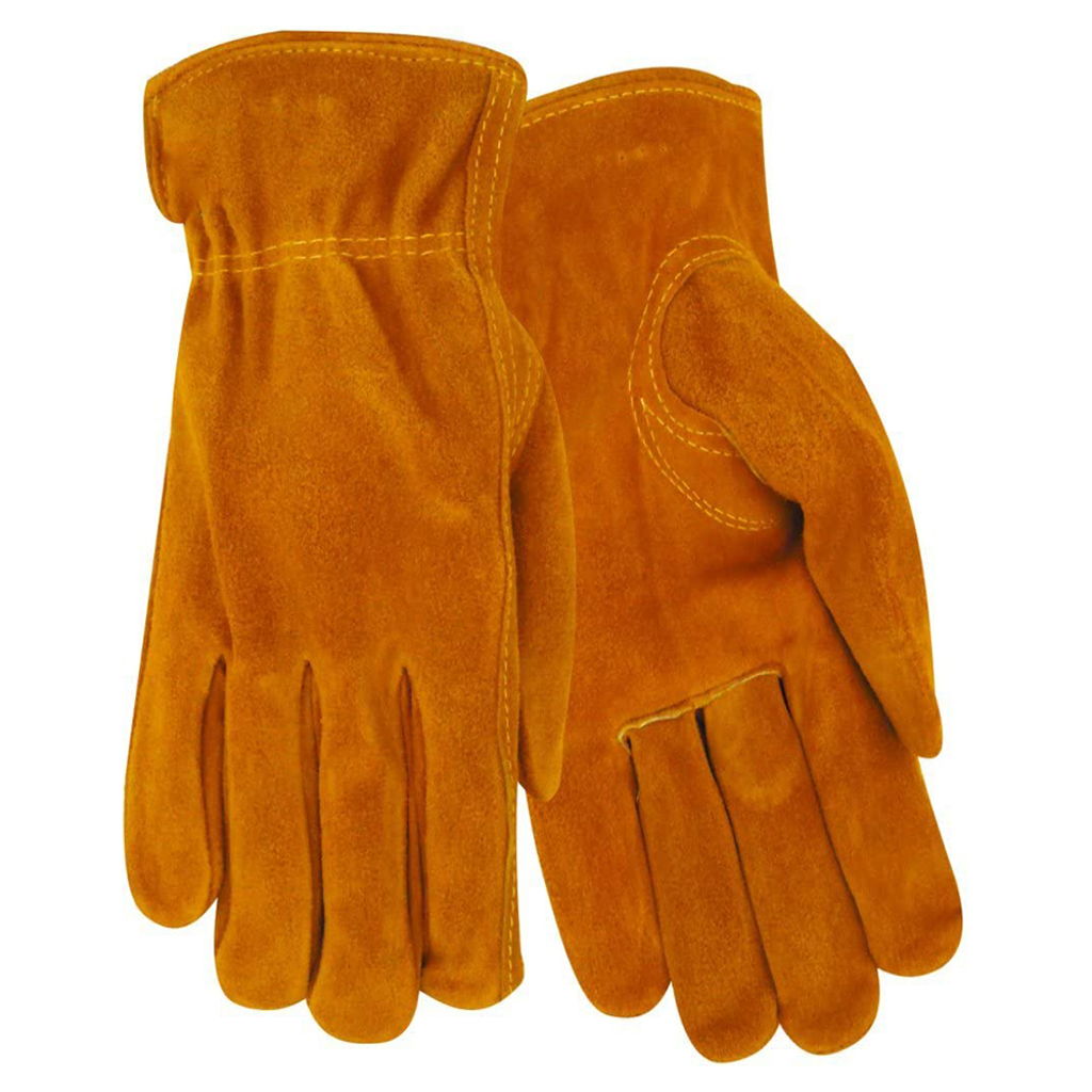 Red Steer Suede Cowhide Leather Work Gloves