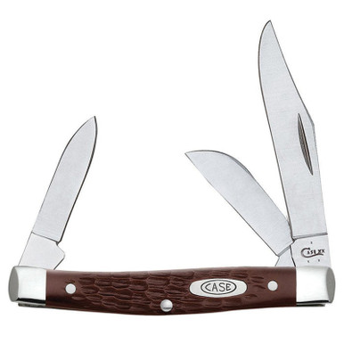 Case Brown Synthetic Medium Stockman Knife - 3-1/4