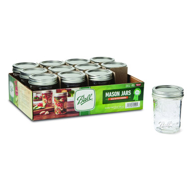 Ball Mason Jars & Lids, Regular Mouth, Half Pint, 12pk