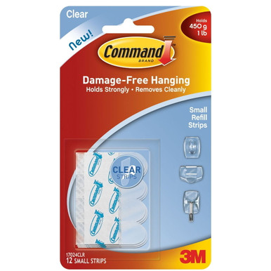 Command Clear Small Hooks with 4 Strips