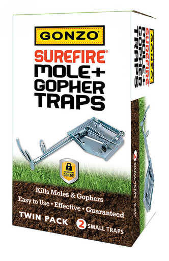 Gonzo 5005 Surefire Mole & Gopher Traps - Twin Pack
