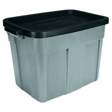 Rubbermaid Roughneck Blaze Blue Non-Wheeled Trash Can with Lid