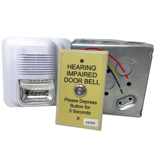 HardWired 24VDC Audio + Visual Doorbell System Kit