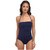 Vince Camuto West Style Pleated Bandeau One-Piece Swimsuit