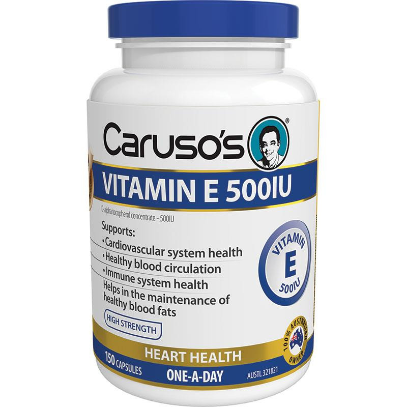 Carusos Natural Health Vitamin E 500IU 150 Capsules Australian