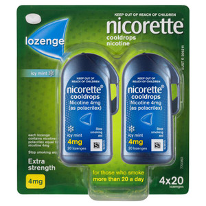 Nicorette Quit Smoking Cooldrops Lozenges Extra Strength Icy Mint 4mg 80 Pieces Nicorette Quit Smoking Cooldrops Lozenges Extra Strength Icy Mint 4mg 80 Pieces