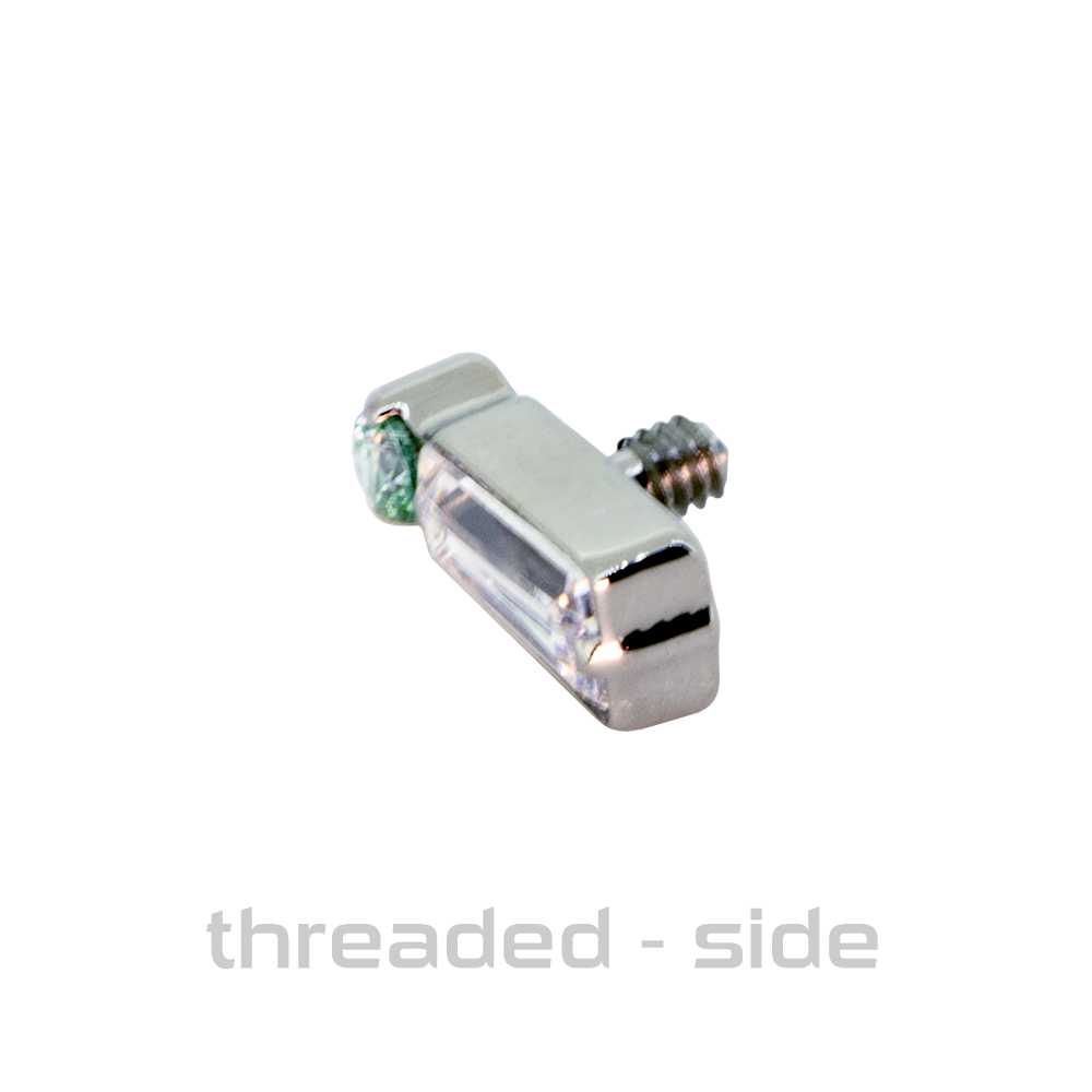 Threaded Titanium Exclaim Faceted Gem End