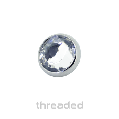 Threaded Titanium Flat Backed Faceted Gem End