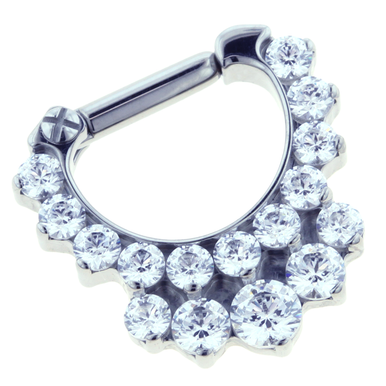 Odyssey Helios Titanium Prong-set Faceted Gem Septum Clicker #19