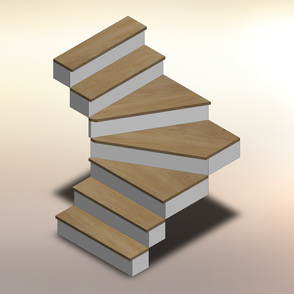 3D U-shaped steel stair calculator