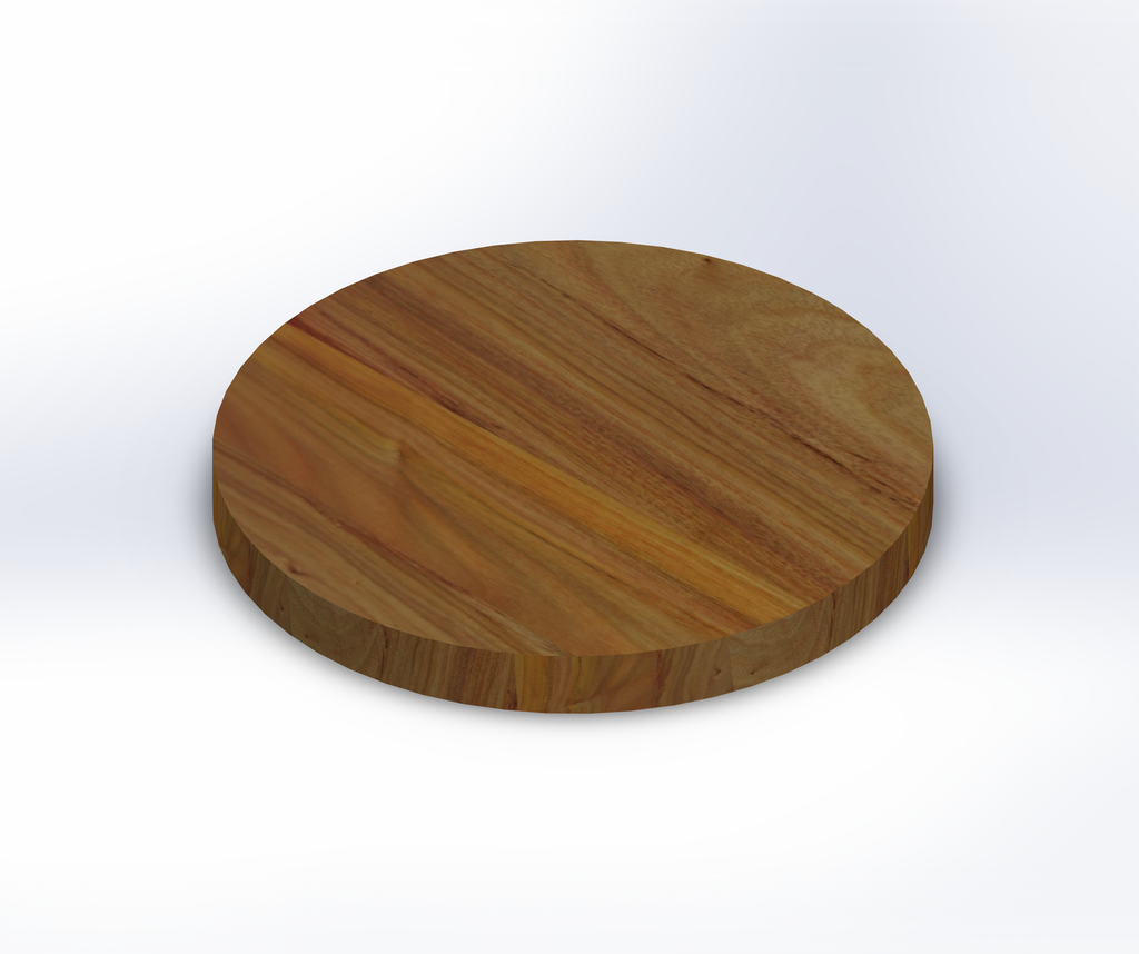 Round Canarywood Wide Plank (Face Grain) Table Top
