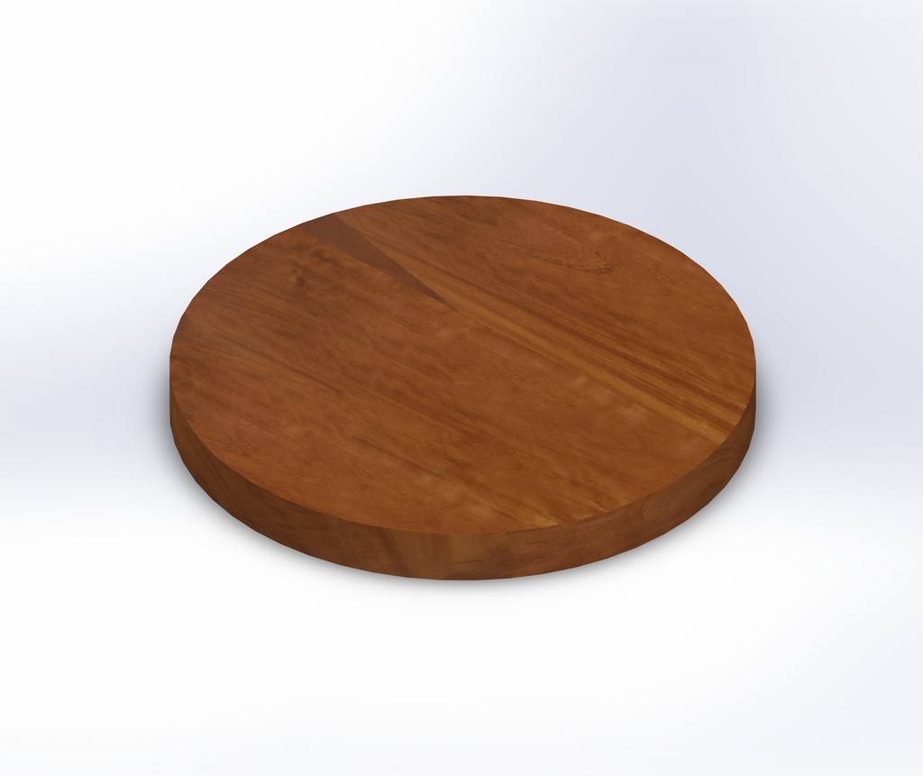 Round Iroko Wide Plank (Face Grain) Table Top