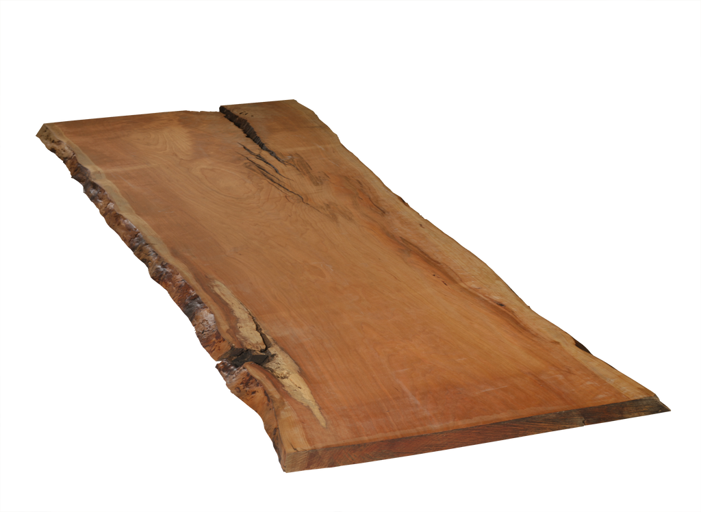 Natural hand crafted solid cherry live edge wood cutting board