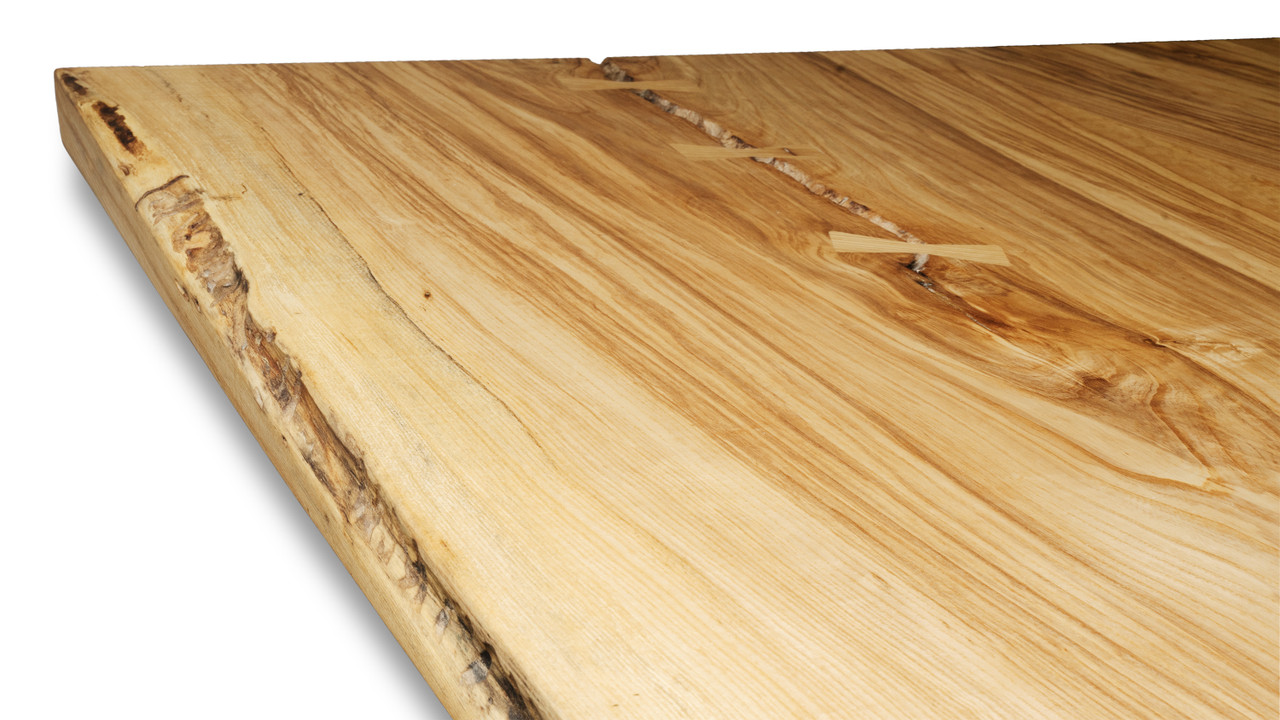 Live Edge Dining Table, Book Matched Ash Slabs | HLC Furniture